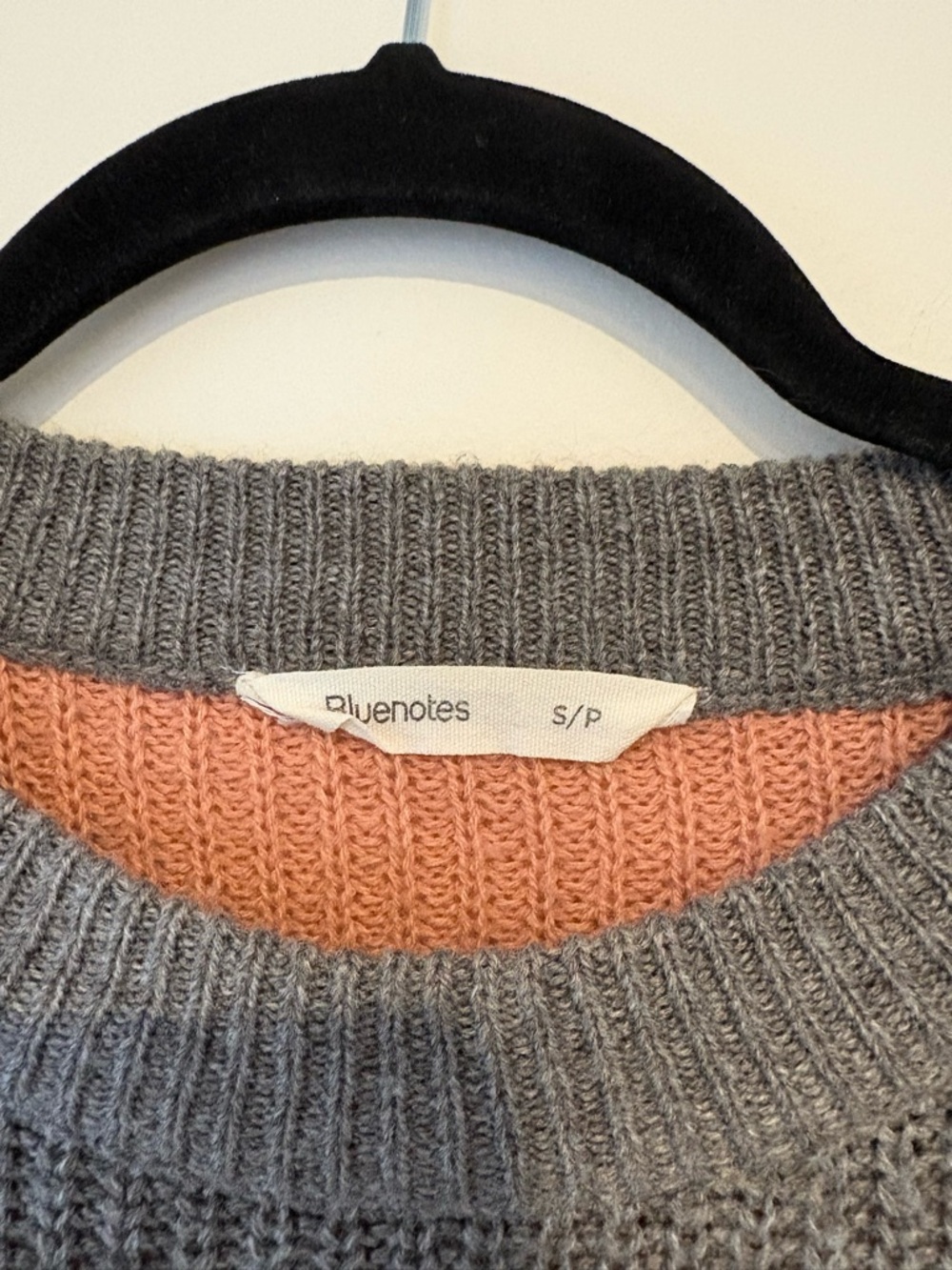 Bluenotes Chevron Colorblock Crewneck Sweater - Dusty Pink, Cream & Gray - Picture 2 of 3